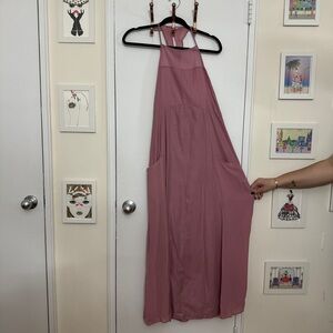 ASOS Dusty Pink Flowy Maxi Dress Open Back Detail Size 0